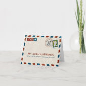 Antieke verjaardags plaatskaart voor luchtpost kaart (Voorkant)