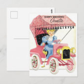 Antieke verjaardagsansichtkaart briefkaart (Voorkant / Achterkant)