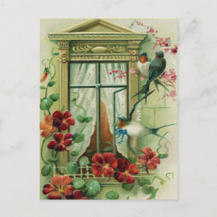 Antieke verjaardagsansichtkaart briefkaart