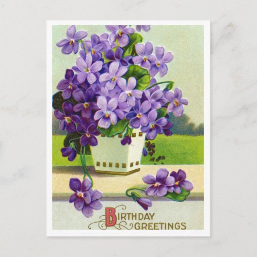 Antieke Verjaardagsansichtkaart Briefkaart (Voorkant)