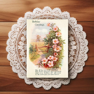 Antieke verjaardagsgroet uit het begin van de 1900 briefkaart