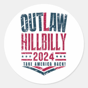 Antieke verkiezingen Outlaw Hillbilly Amerikaanse  Ronde Sticker