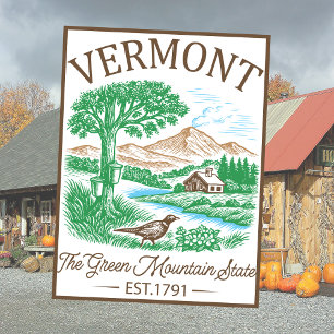 Antieke Vermont VS Amerika Reis Kunst Aandenken Briefkaart