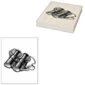 Antieke Verrekijker Tekening Rubberstempel (Gestempeld)
