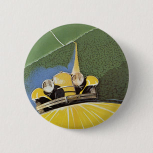Antieke Vervoermiddelen, Koplampen van een Auto Ronde Button 5,7 Cm