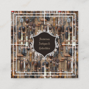 Antieke Verzamelen tools Vierkante Visitekaartje