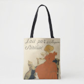 Antieke Victoriaanse Art Nouveau, Meisje met melkk Tote Bag (Voorkant)
