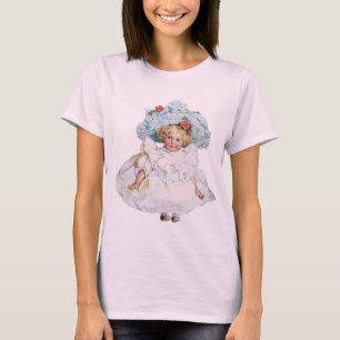 Antieke Victoriaanse Babypop in Pasenjurk en Hoed T-shirt
