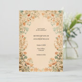 Antieke Victoriaanse Bloemetuin Save the Date Kaart (Staand voorkant)