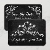 Antieke Victoriaanse Boog Save the Date Kaart (Voorkant / Achterkant)