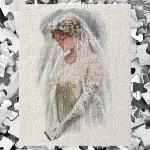 Antieke Victoriaanse bruid met Bijbel Harrison Fis Legpuzzel