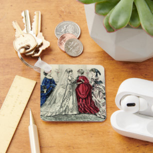 Antieke Victoriaanse bruiloft bruidsportret Sleutelhanger