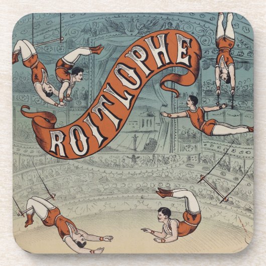 Antieke Victoriaanse Circus Bier Onderzetter (Voorkant)