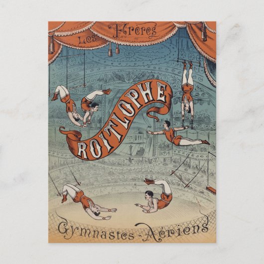 Antieke Victoriaanse Circus Briefkaart (Voorkant)