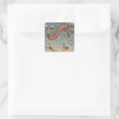 Antieke Victoriaanse Circus Vierkante Sticker (Tas)