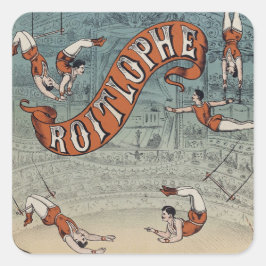 Antieke Victoriaanse Circus Vierkante Sticker