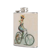 Antieke Victoriaanse Dame Hondenfiets Heupfles (Links)