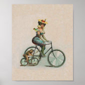 Antieke Victoriaanse Dame Hondenfiets Poster (Voorkant)