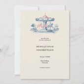 Antieke Victoriaanse Draaimolen Bewaar de Datum Kaart (Voorkant)
