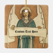 Antieke Victoriaanse engel van William Morris Keramisch Ornament (Achterkant)