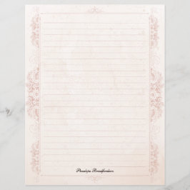 Antieke Victoriaanse Gelinieerd Naam Briefpapier