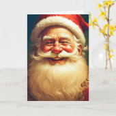 Antieke Victoriaanse Kerstman Kaart (Gele Bloem)