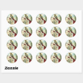 Antieke Victoriaanse kind, meisje dat bugel blaast Ronde Sticker (Vel)