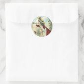 Antieke Victoriaanse kind, meisje dat bugel blaast Ronde Sticker (Tas)