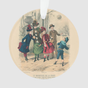 Antieke Victoriaanse Kinderen Spelen Bal 1880 Wint Ornament