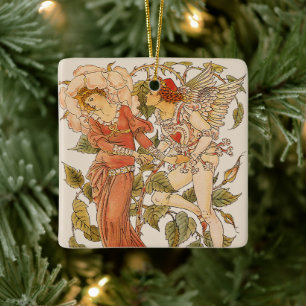 Antieke Victoriaanse kunst, Roos door Walter Crane Keramisch Ornament