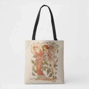 Antieke Victoriaanse kunst, Roos door Walter Crane Tote Bag