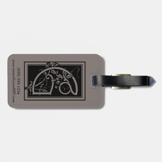 Antieke Victoriaanse Monogram Elegante Letter G Bagagelabel (Achterkant horizontaal)