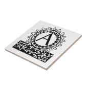 Antieke Victoriaanse monogram letter A Tegeltje (Zijkant)