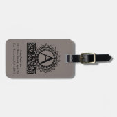 Antieke Victoriaanse monogramletter A Bagagelabel (Voorkant horizontaal)