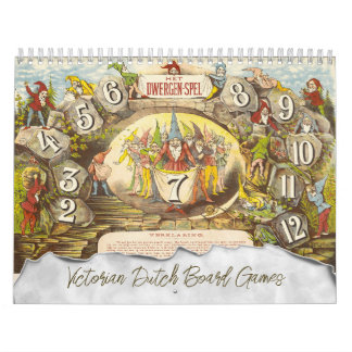 Antieke Victoriaanse Nederlandse Bordspellen Kalender