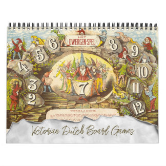 Antieke Victoriaanse Nederlandse Bordspellen Kalender