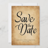 Antieke Victoriaanse Oude Perkament Trouw RSVP Kaart (Voorkant)