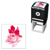 ANTIEKE VICTORIAANSE RODE ROOS RUBBEREN STEMPEL (In situ)