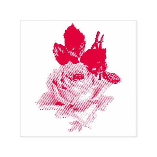 ANTIEKE VICTORIAANSE RODE ROOS RUBBEREN STEMPEL (Design)