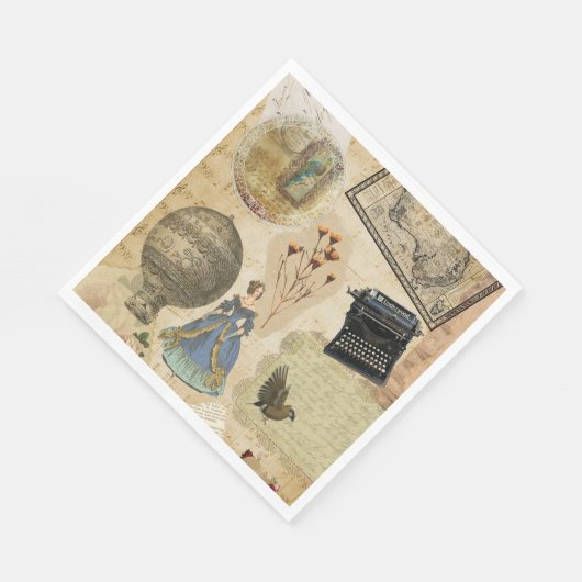 Antieke Victoriaanse Romantische Papieren Servette Servet (Hoek)