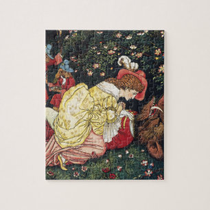 Antieke Victoriaanse Sprookjes Schone en het Beest Legpuzzel