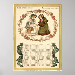 Antieke Victoriaanse tijdperk Kate Greenaway's kal Poster