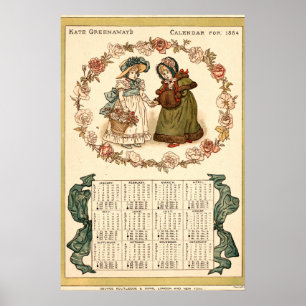 Antieke Victoriaanse tijdperk Kate Greenaway's Kal Poster