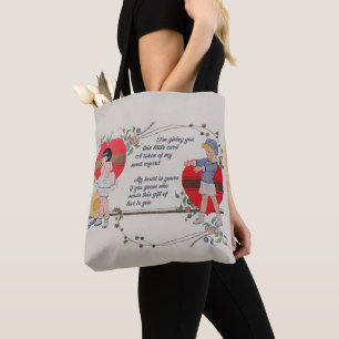 Antieke Victoriaanse Valentijnskaart Kunst Retro K Tote Bag