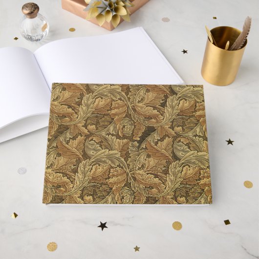 Antieke Victoriaanse warme herfstbladeren Save the Gastenboek (Voorkant open)