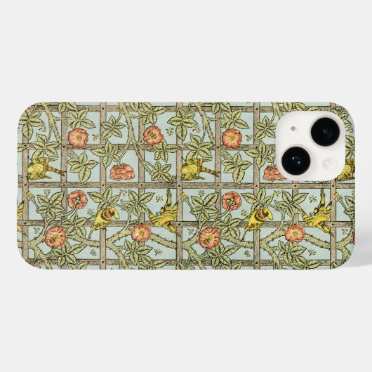Antieke Victoriaanse William Morris Tralie Bloemen Case-Mate iPhone Case (Achterkant (horizontaal))