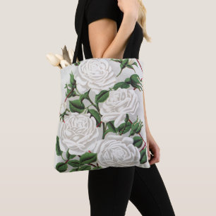 Antieke Victoriaanse Witte Klimroos Tuin Tote Bag