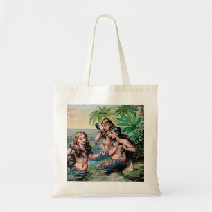 Antieke Victoriaanse Zeemeerminnen Schat Schip Vin Tote Bag
