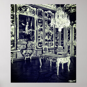 Antieke Vieux Laque Kamer in het Schonbrunn-paleis Poster
