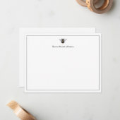 Antieke Vintage Bij Elegante Script Personalized Notitiekaartje (Voorkant / Achterkant in situ)